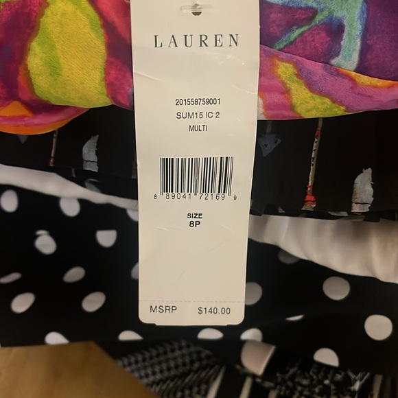 Ralph Lauren Multicolor Tropical Floral Print Double VNeck Drop Waist Dress - Picture 6 of 6